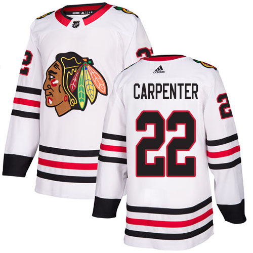 Adidas Blackhawks #22 Ryan Carpenter White Road Authentic Stitched NHL Jersey