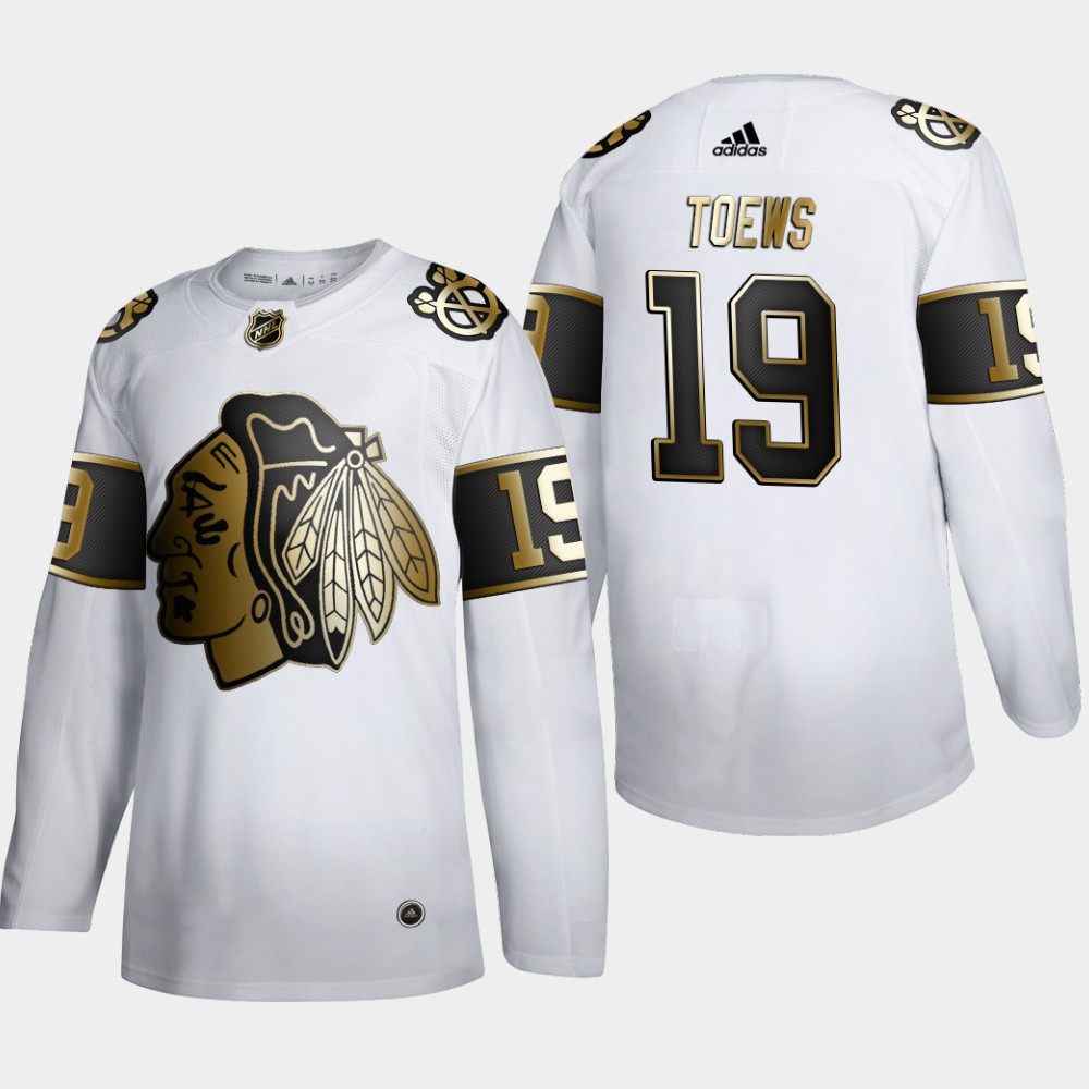 Chicago Blackhawks #19 Jonathan Toews Men's Adidas White Golden Edition Limited Stitched NHL Jersey