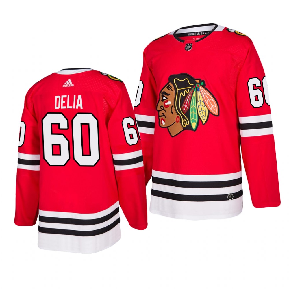 Chicago Blackhawks #60 Collin Delia 2019-20 Adidas Authentic Home Red Stitched NHL Jersey