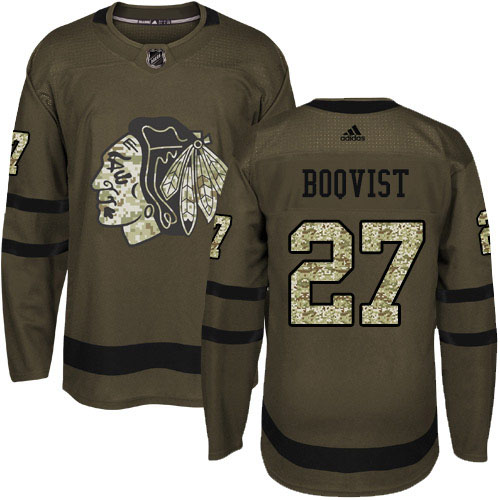 Adidas Blackhawks #27 Adam Boqvist Green Salute to Service Stitched NHL Jersey