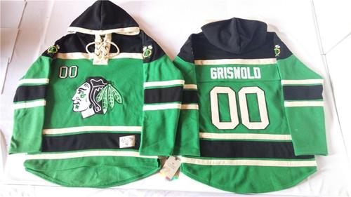 Blackhawks #00 Clark Griswold Green St. Patrick's Day McNary Lace Hoodie Stitched NHL Jersey
