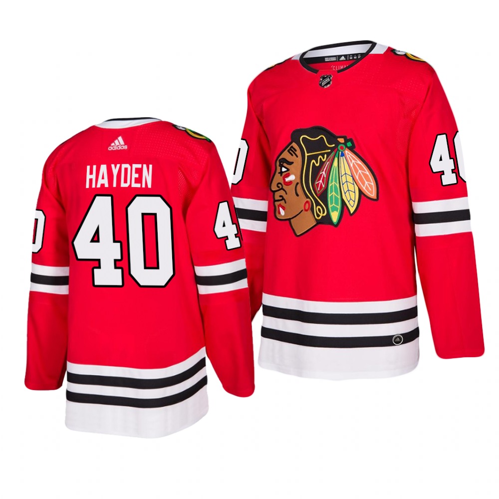 Chicago Blackhawks #40 John Hayden 2019-20 Adidas Authentic Home Red Stitched NHL Jersey