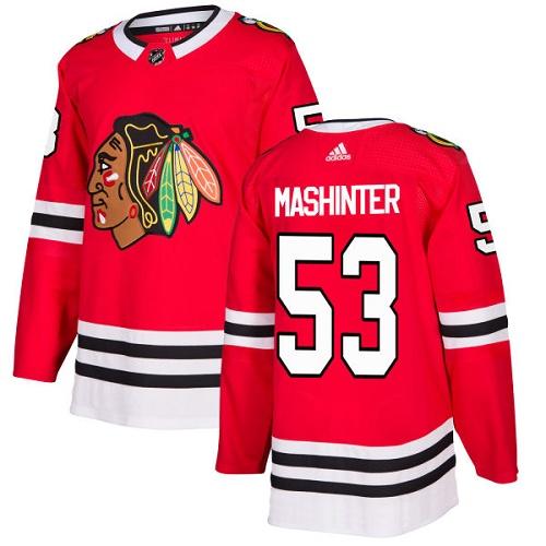 Adidas Blackhawks #53 Brandon Mashinter Red Home Authentic Stitched NHL Jersey