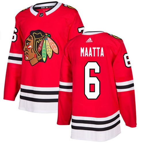 Adidas Blackhawks #6 Olli Maatta Red Home Authentic Stitched NHL Jersey