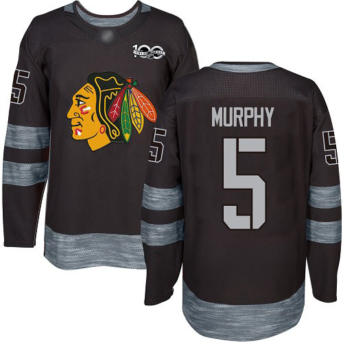 Adidas Blackhawks #5 Connor Murphy Black 1917-2017 100th Anniversary Stitched NHL Jersey