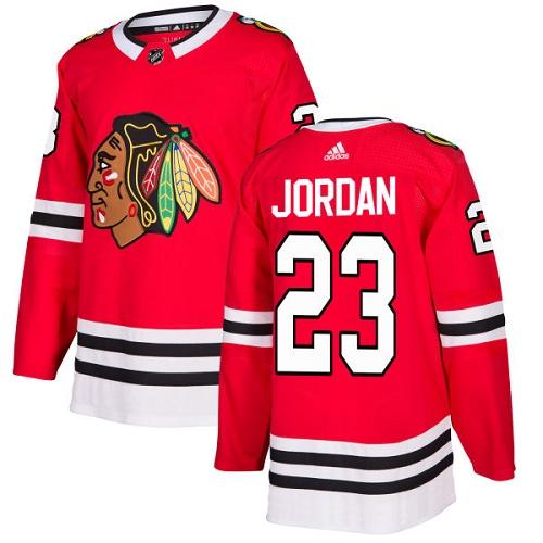 Adidas Blackhawks #23 Michael Jordan Red Home Authentic Stitched NHL Jersey