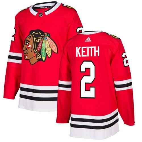 Adidas Blackhawks #2 Duncan Keith Red Home Authentic Stitched NHL Jersey