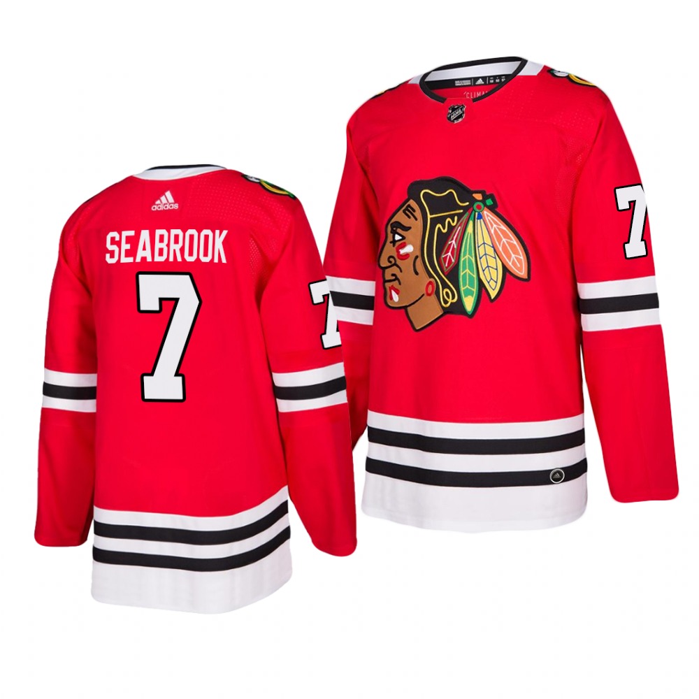 Chicago Blackhawks #7 Brent Seabrook 2019-20 Adidas Authentic Home Red Stitched NHL Jersey