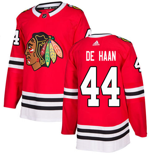 Adidas Blackhawks #44 Calvin De Haan Red Home Authentic Stitched NHL Jersey