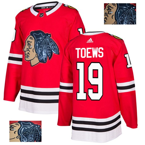 Adidas Blackhawks #19 Jonathan Toews Red Home Authentic Fashion Gold Stitched NHL Jersey