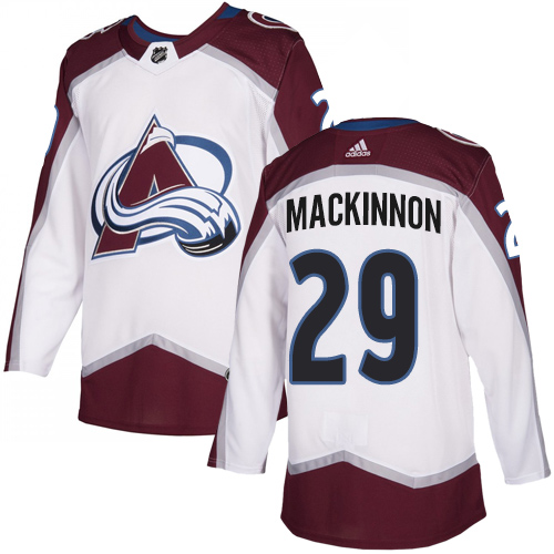 Adidas Avalanche #29 Nathan MacKinnon White Road Authentic Stitched NHL Jersey