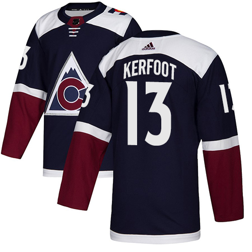 Adidas Avalanche #13 Alexander Kerfoot Navy Alternate Authentic Stitched NHL Jersey