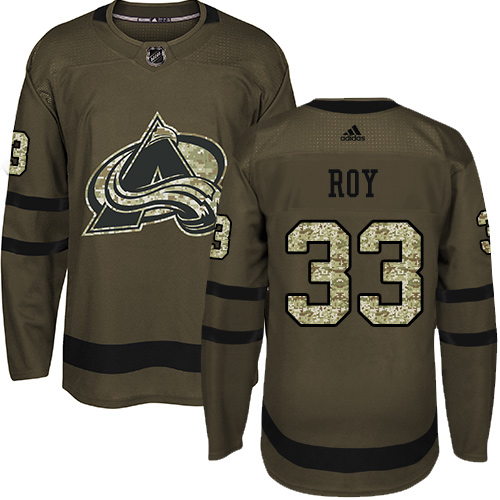 Adidas Avalanche #33 Patrick Roy Green Salute to Service Stitched NHL Jersey