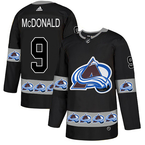 Adidas Avalanche #9 Lanny McDonald Black Authentic Team Logo Fashion Stitched NHL Jersey