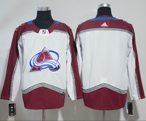 Adidas Avalanche Blank White Road Authentic Stitched NHL Jersey