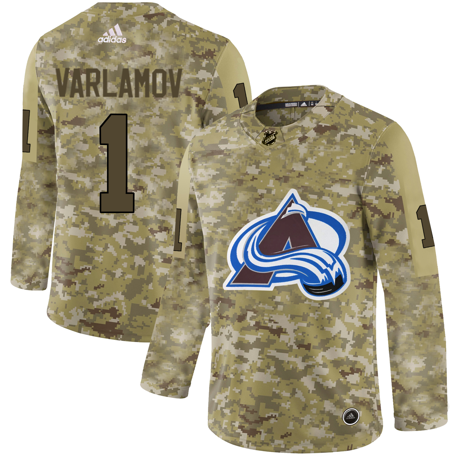 Adidas Avalanche #1 Semyon Varlamov Camo Authentic Stitched NHL Jersey