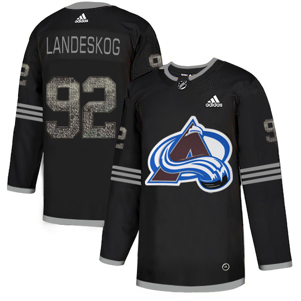 Adidas Avalanche #92 Gabriel Landeskog Black Authentic Classic Stitched NHL Jersey