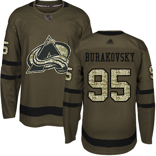 Adidas Avalanche #95 Andre Burakovsky Green Salute to Service Stitched NHL Jersey