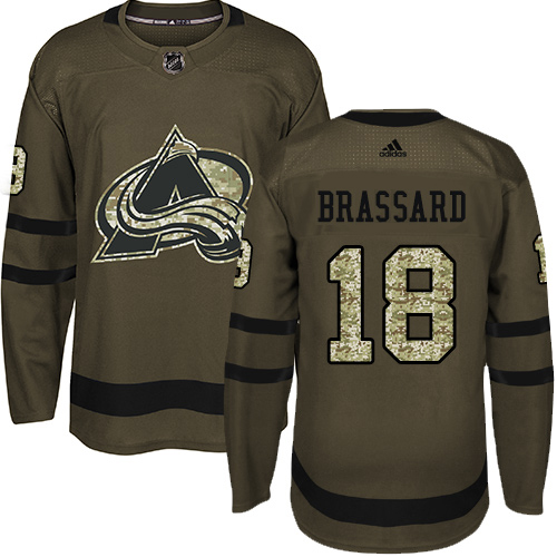 Adidas Avalanche #18 Derick Brassard Green Salute To Service Stitched NHL Jersey