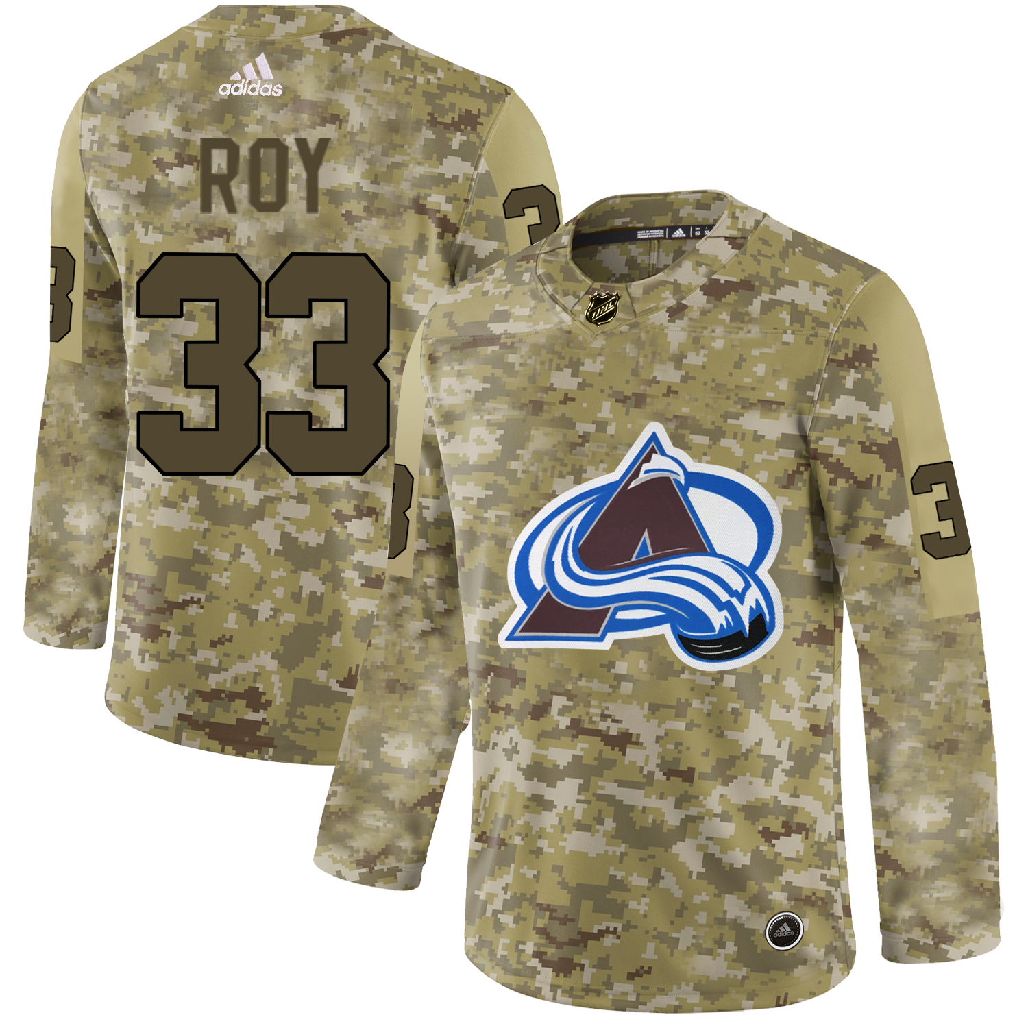 Adidas Avalanche #33 Patrick Roy Camo Authentic Stitched NHL Jersey