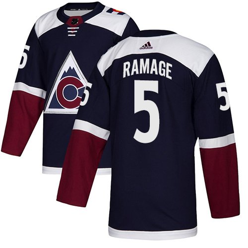 Adidas Avalanche #5 Rob Ramage Navy Alternate Authentic Stitched NHL Jersey
