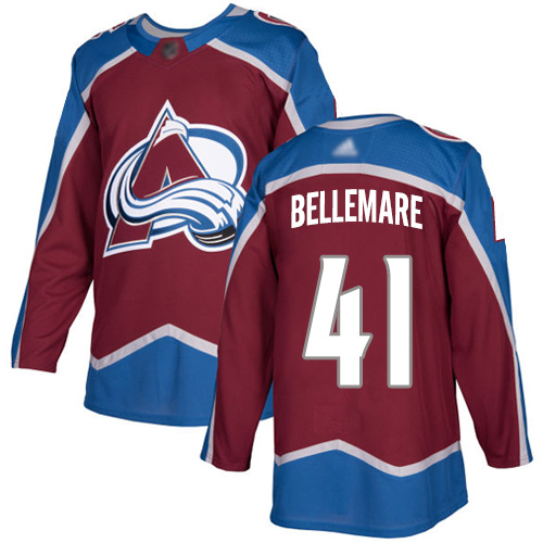 Adidas Avalanche #41 Pierre-Edouard Bellemare Burgundy Home Authentic Stitched NHL Jersey