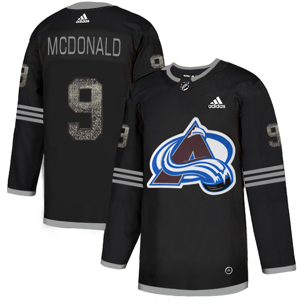 Adidas Avalanche #9 Lanny McDonald Black Authentic Classic Stitched NHL Jersey