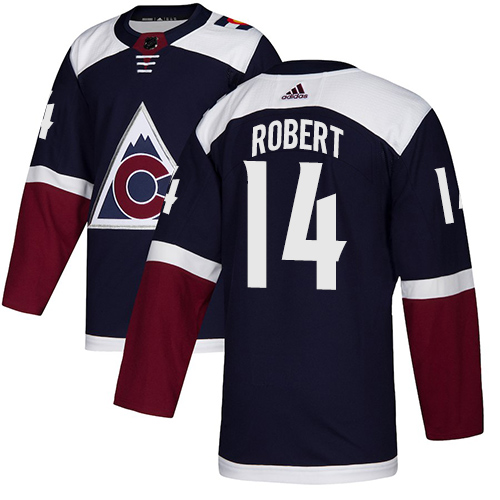 Adidas Avalanche #14 Rene Robert Navy Alternate Authentic Stitched NHL Jersey