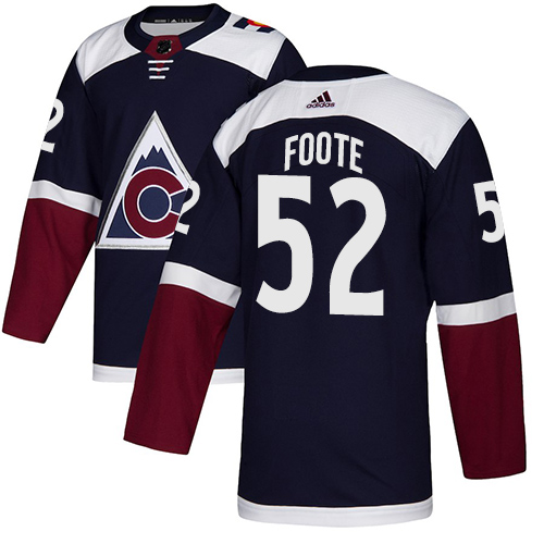 Adidas Avalanche #52 Adam Foote Navy Alternate Authentic Stitched NHL Jersey