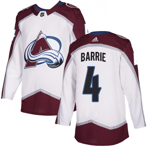Adidas Avalanche #4 Tyson Barrie White Road Authentic Stitched NHL Jersey