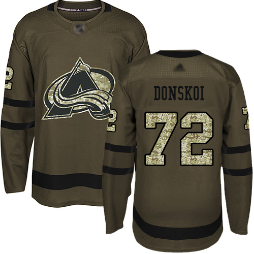 Adidas Avalanche #72 Joonas Donskoi Green Salute to Service Stitched NHL Jersey