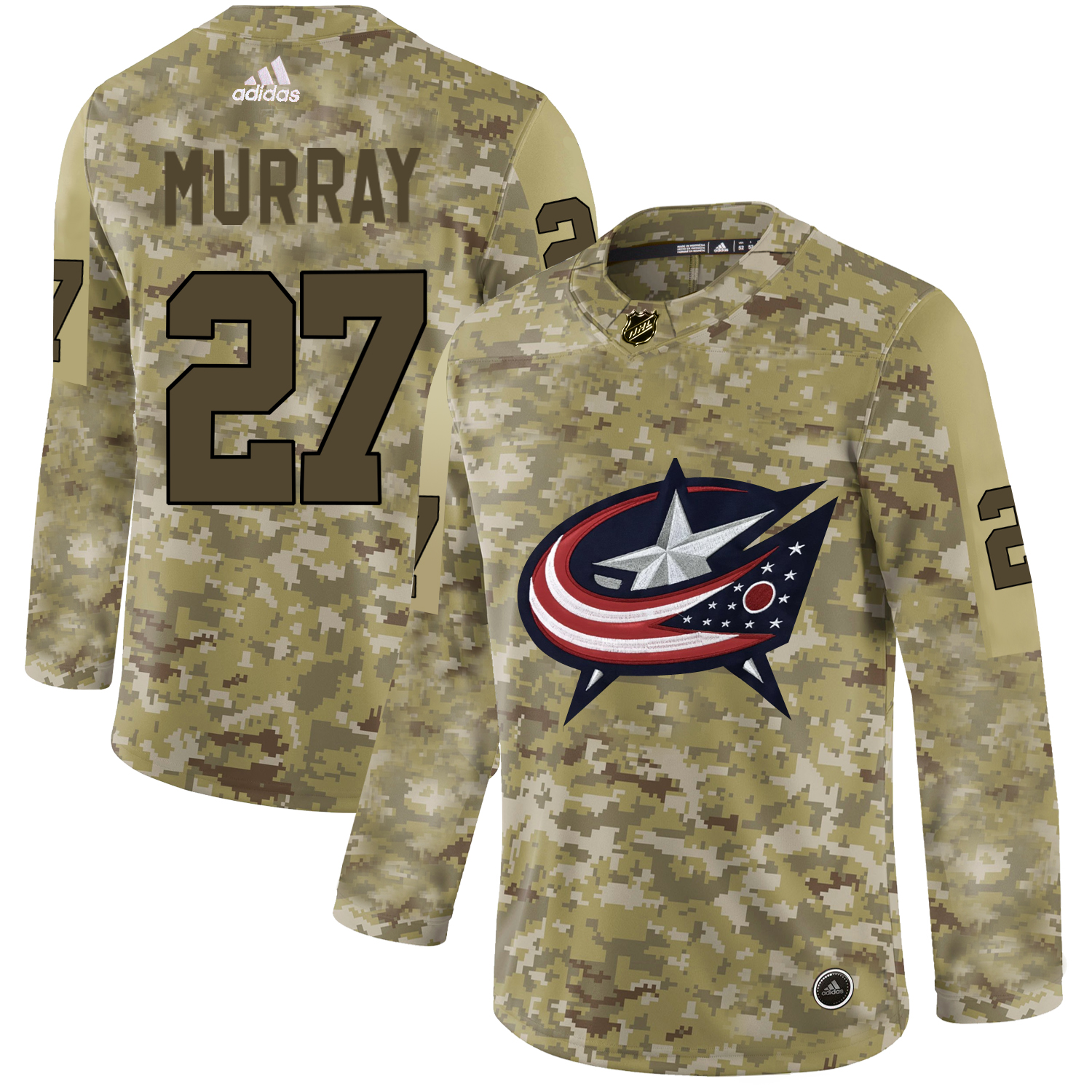 Adidas Blue Jackets #27 Ryan Murray Camo Authentic Stitched NHL Jersey