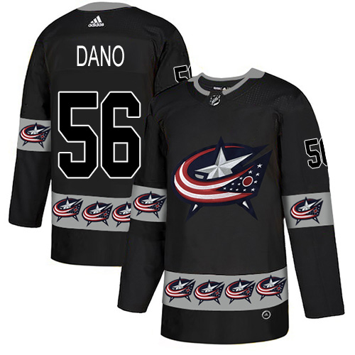 Adidas Blue Jackets #56 Marko Dano Black Authentic Team Logo Fashion Stitched NHL Jersey
