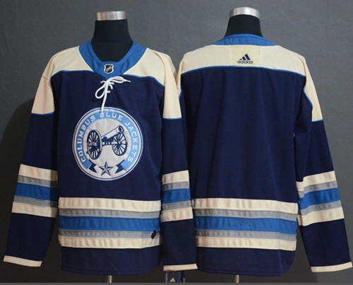 Adidas Blue Jackets Blank Navy Alternate Authentic Stitched NHL Jersey