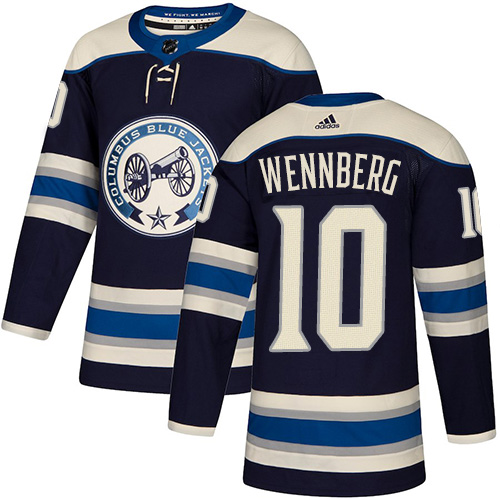 Adidas Blue Jackets #10 Alexander Wennberg Navy Blue Alternate Authentic Stitched NHL Jersey