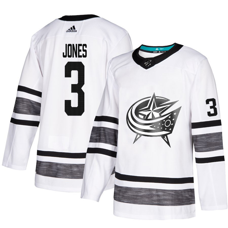 Adidas Blue Jackets #3 Seth Jones White Authentic 2019 All-Star Stitched NHL Jersey