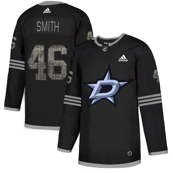 Adidas Stars #46 Gemel Smith Black Authentic Classic Stitched NHL Jersey