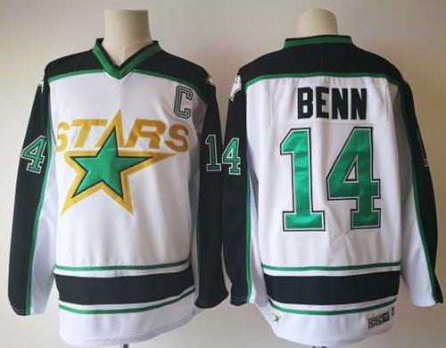 Adidas Stars #14 Jamie Benn White Road Authentic Stitched NHL Jersey