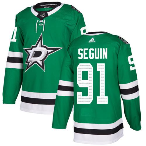 Adidas Stars #91 Tyler Seguin Green Home Authentic Stitched NHL Jersey