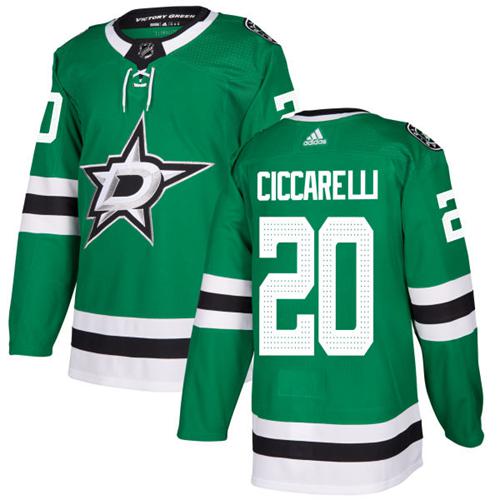 Adidas Stars #20 Dino Ciccarelli Green Home Authentic Stitched NHL Jersey