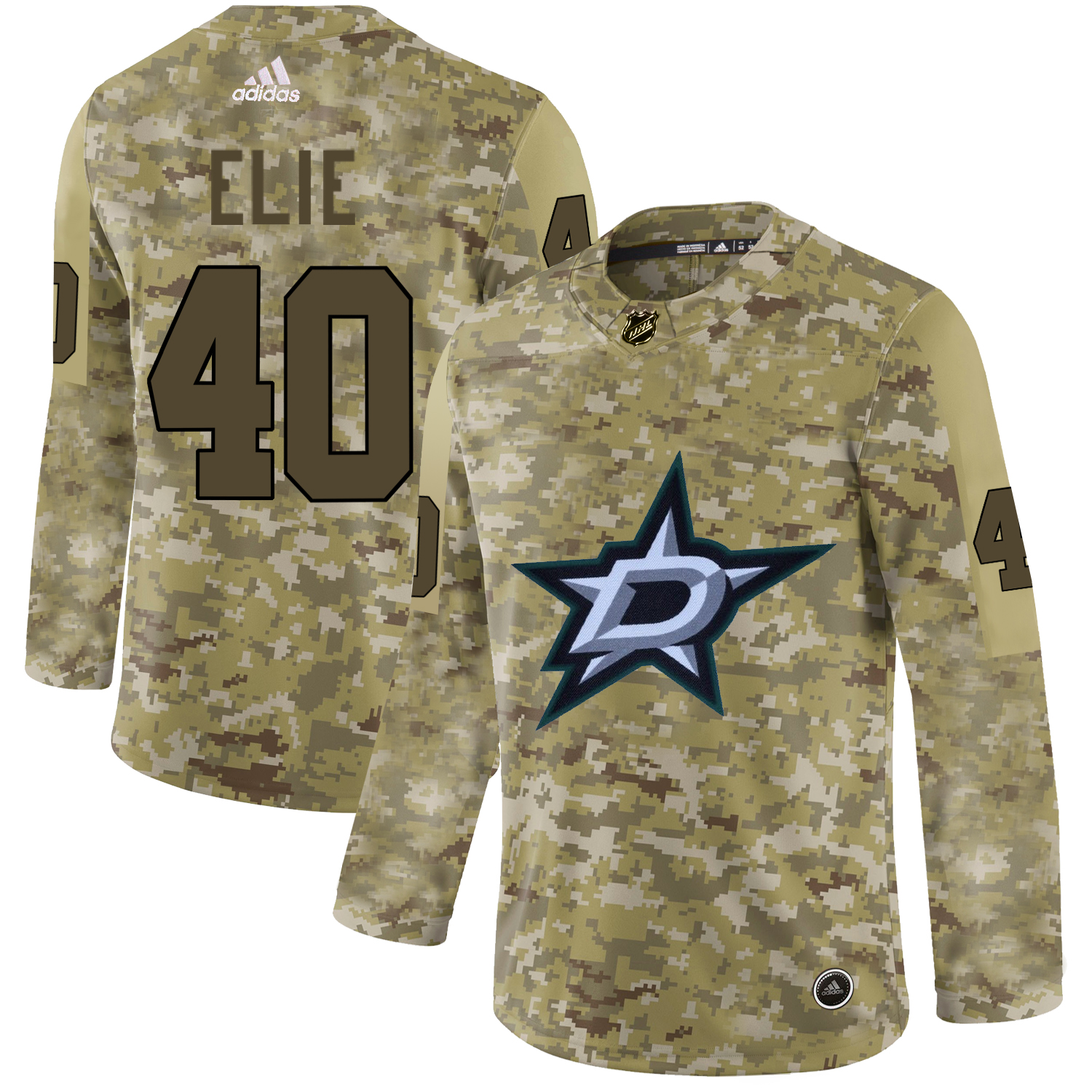 Adidas Stars #40 Remi Elie Camo Authentic Stitched NHL Jersey