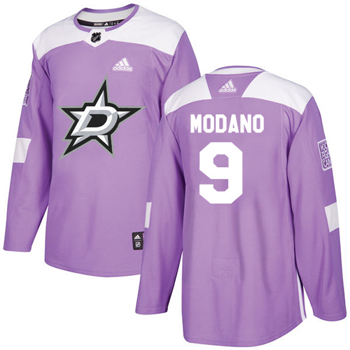 Adidas Stars #9 Mike Modano Purple Authentic Fights Cancer Stitched NHL Jersey