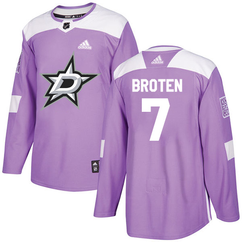 Adidas Stars #7 Neal Broten Purple Authentic Fights Cancer Stitched NHL Jersey