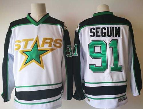 Adidas Stars #91 Tyler Seguin White Road Authentic Stitched NHL Jersey