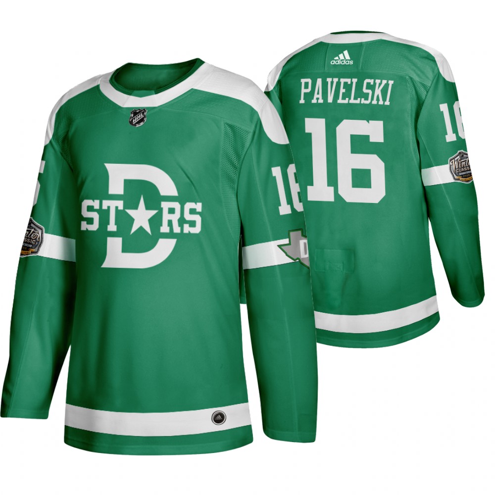 Adidas Dallas Stars #16 Joe Pavelski Men's Green 2020 Winter Classic Retro NHL Jersey
