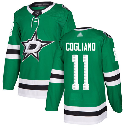 Adidas Stars #11 Andrew Cogliano Green Home Authentic Stitched NHL Jersey