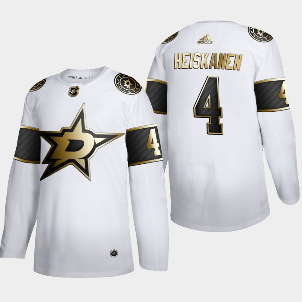 Dallas Stars #4 Miro Heiskanen Men's Adidas White Golden Edition Limited Stitched NHL Jersey