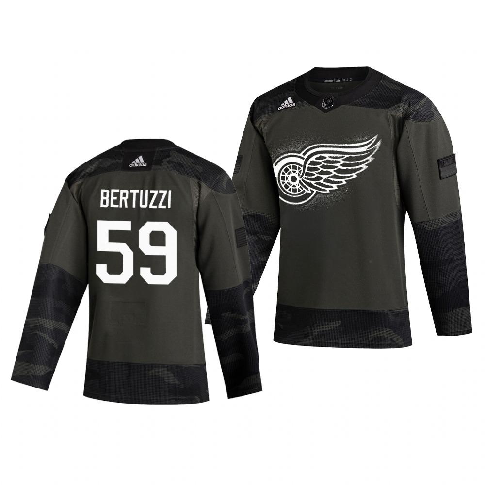 Detroit Red Wings #59 Tyler Bertuzzi Adidas 2019 Veterans Day Men's Authentic Practice NHL Jersey Camo