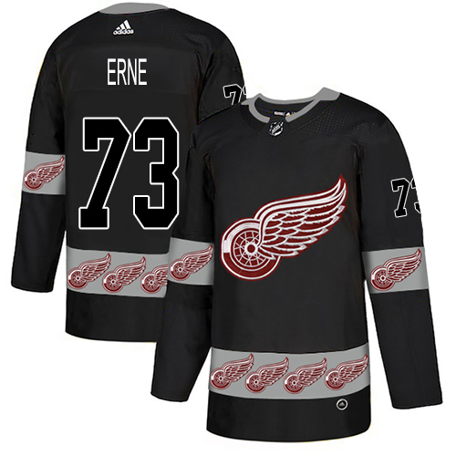 Adidas Red Wings #73 Adam Erne Black Authentic Team Logo Fashion Stitched NHL Jersey