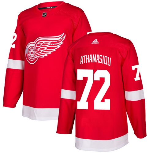 Adidas Red Wings #72 Andreas Athanasiou Red Home Authentic Stitched NHL Jersey